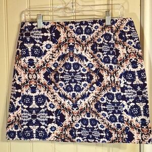 Joe Fresh Mini Skirt Red White and Blue Floral Pattern Size 6